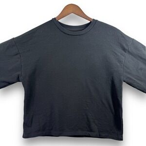 Pull&Bear Basic Sweatshirt Mens Small Black Pullover Long Sleeve Crew Neck